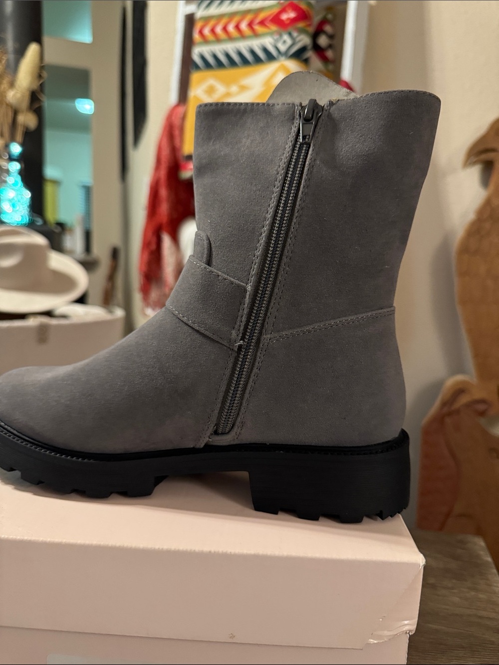 Demi Lug Sole Moto Boot - Magnet Gray - Picture 2 of 2